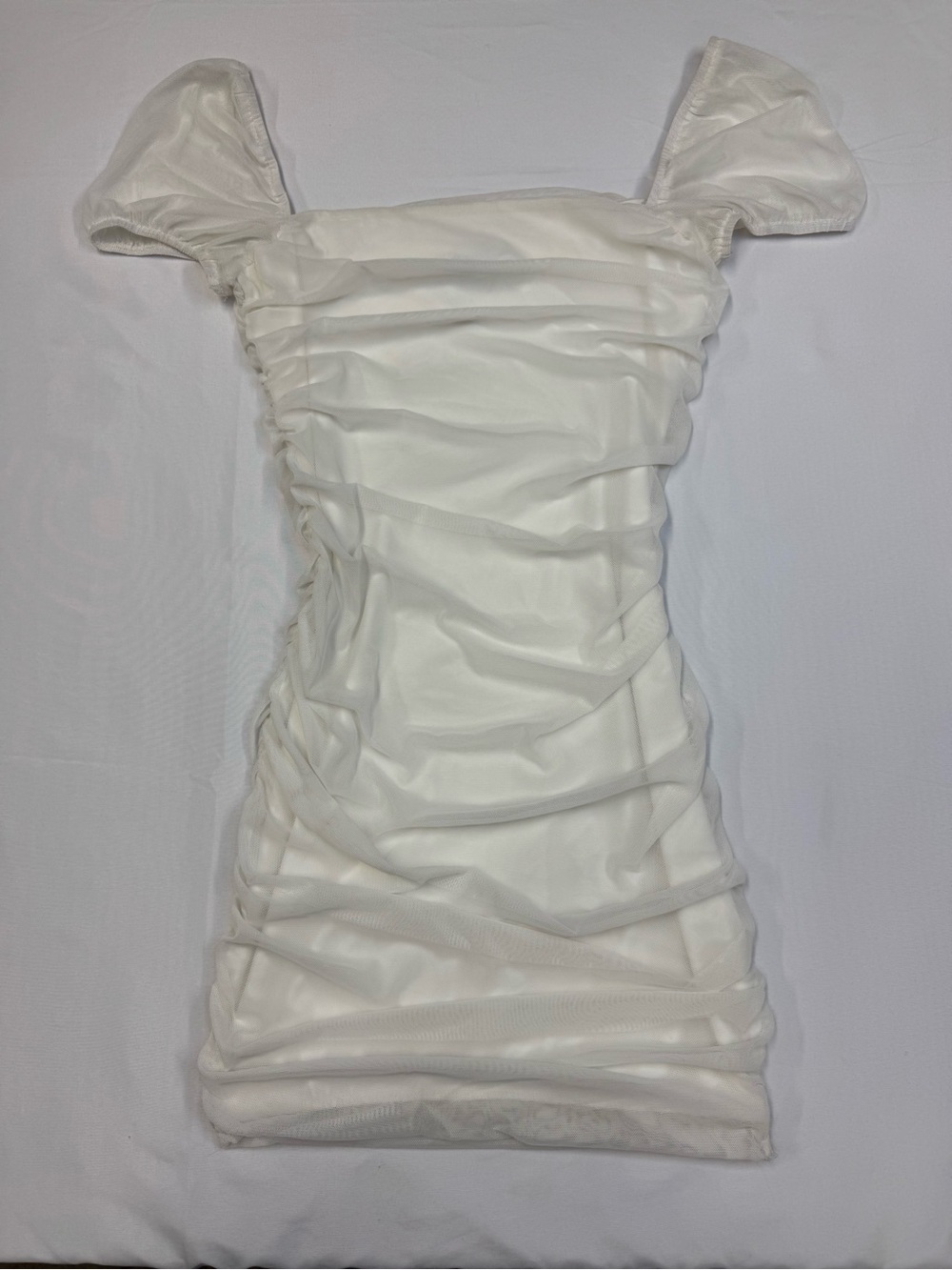 Princess Polly White Ruched Square-Neck Mini Dress size 4